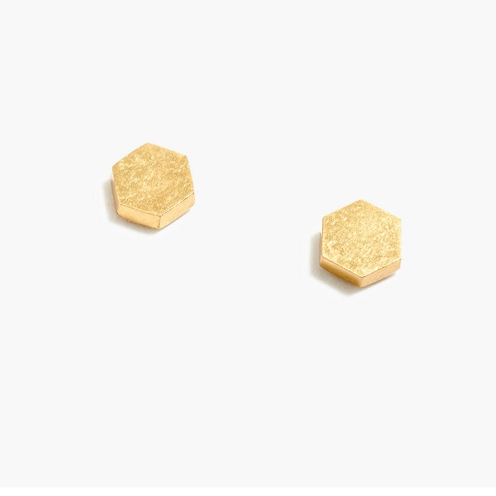 NWT Gold Madewell Hexagon Stud Earrings